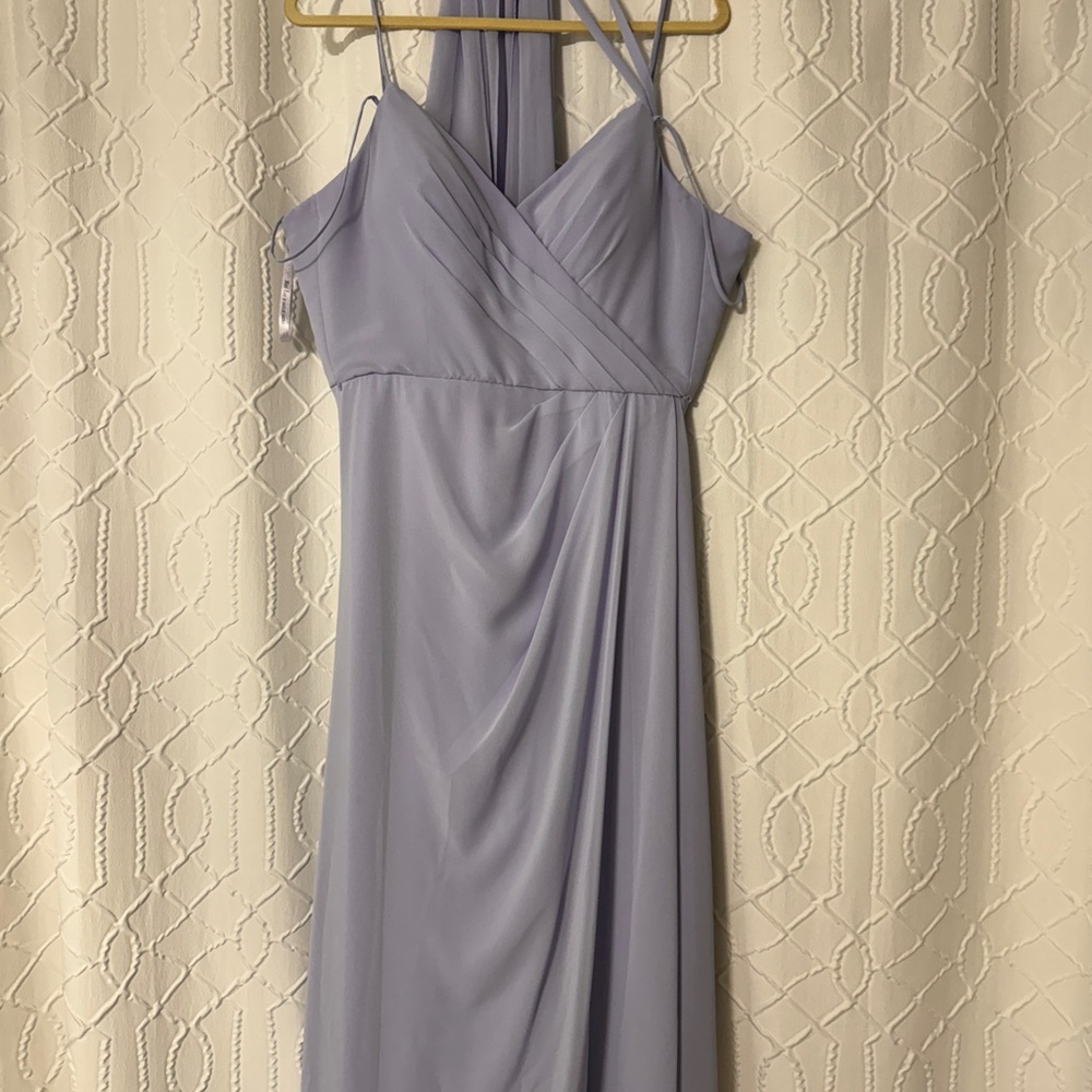 Mori Lee Lavender Spaghetti-Strap Prom Dress